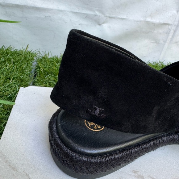 Tory Burch Suede Slingback Espadrille Black size 6 wen NWOB - Picture 10 of 15